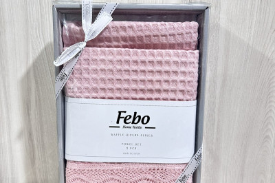Подарунковий набір рушників вафельних Febo 2 шт. ( Турція )
