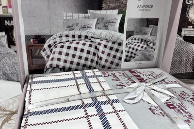 Постельное белье евро Edmon dark Red  от First Choice (R.151)