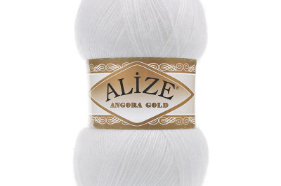 Пряжа Angora Gold (Ангора Голд) 55 белый