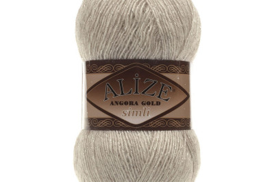 Пряжа Angora Gold Simli (Ангора Голд Сімлі) 152 бежевый меландж