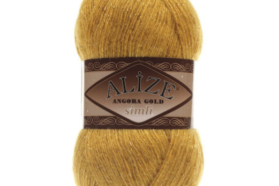 Пряжа Angora Gold Simli (Ангора Голд Сімлі) 02 шафран