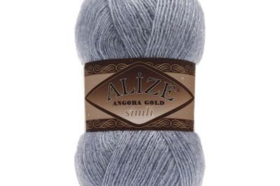 Пряжа Angora Gold Simli (Ангора Голд Сімлі) 221 светлый джинс