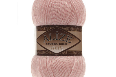 Пряжа Angora Gold Simli (Ангора Голд Сімлі) 363 светло-розовый