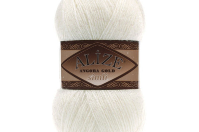Пряжа Angora Gold Simli (Ангора Голд Сімлі) 62 молочный