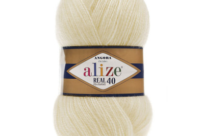 Пряжа Angora Real 40 (Ангора Реал 40)  01 крем