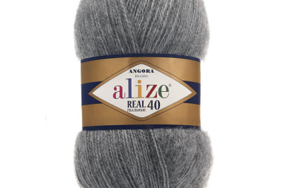 Пряжа Angora Real 40 (Ангора Реал 40)  182 серый меландж