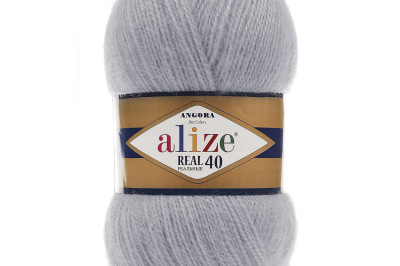 Пряжа Angora Real 40 (Ангора Реал 40)  21 серый