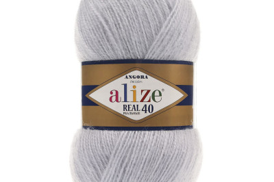 Пряжа Angora Real 40 (Ангора Реал 40)  52 светло-серый