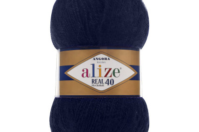 Пряжа Angora Real 40 (Ангора Реал 40)  58 темно-синий