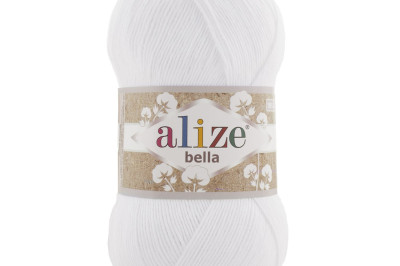 Пряжа Alize Bella 100 (Ализе Белла) - 55 белый
