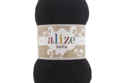 Пряжа Alize Bella 100 (Ализе Белла) - 60 черный