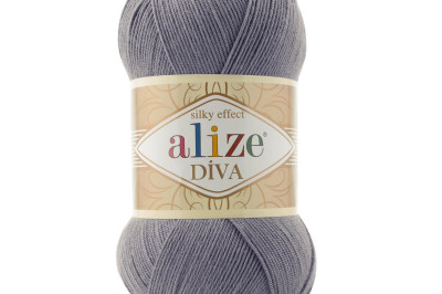 Пряжа Alize Diva (Ализе Дива) 348 серый