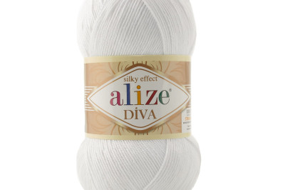 Пряжа Alize Diva (Ализе Дива) 55 белый