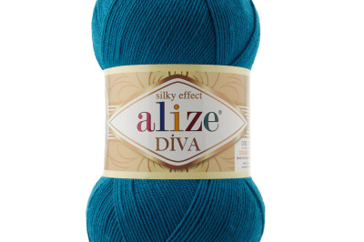 Пряжа Alize Diva (Ализе Дива) 646 темно-бирюзовый
