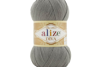 Пряжа Alize Diva (Ализе Дива) 87 угольно-серый