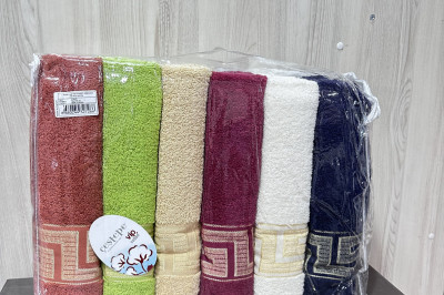 Набор махровых банных полотенец Cestepe VIP Cotton (6 шт.) – 100% хлопок, Турция