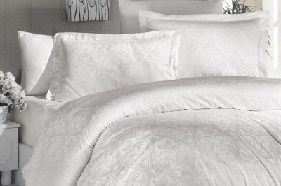Постельное белье евро Jacguard Satin Sofya Krem