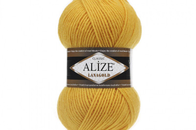 Пряжа Alize Lanagold (Ализе Ланаголд) 216 желтый