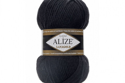 Пряжа Alize Lanagold (Ализе Ланаголд) 60 черный