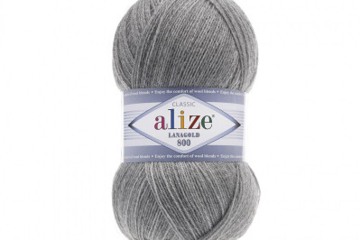 Пряжа Alize Lanagold 800 (Ланаголд 800 ) 21 серый