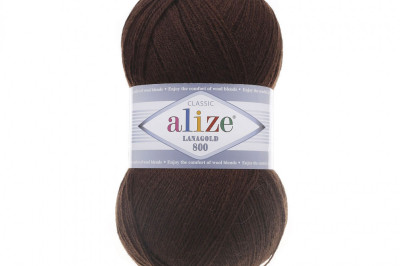 Пряжа Alize Lanagold 800 (Ланаголд 800 ) 26 коричневый