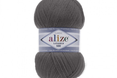 Пряжа Alize Lanagold 800 (Ланаголд 800 ) 348 железно серый