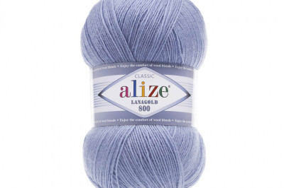 Пряжа Alize Lanagold 800 (Ланаголд 800 ) 40 голубой