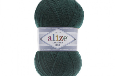 Пряжа Alize Lanagold 800 (Ланаголд 800 ) 426 сосновая зелень