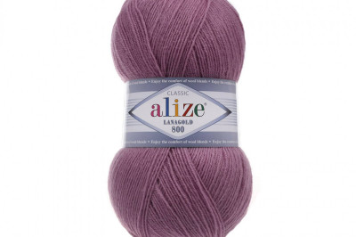 Пряжа Alize Lanagold 800 (Ланаголд 800 ) 440 темная роза