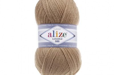 Пряжа Alize Lanagold 800 (Ланаголд 800 ) 466 темно-бежевый