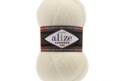 Пряжа Alize Lanagold Fine (Ланаголд Файн) 01 Кем