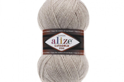 Пряжа Alize Lanagold Fine (Ланаголд Файн) 152 бежеый меландж