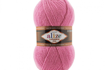 Пряжа Alize Lanagold Fine (Ланаголд Файн) 178 темно розовый