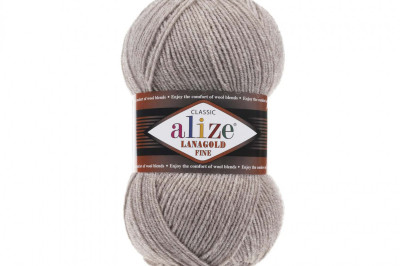 Пряжа Alize Lanagold Fine (Ланаголд Файн) 207 светло-коричневый меландж