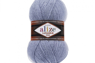 Пряжа Alize Lanagold Fine (Ланаголд Файн) 221 светлый джынс меландж