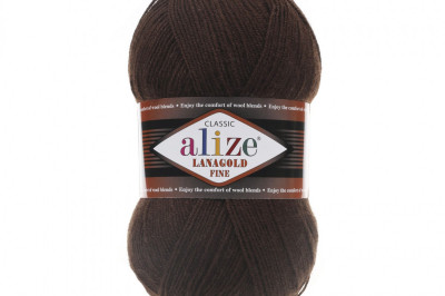 Пряжа Alize Lanagold Fine (Ланаголд Файн) 26 коричневый