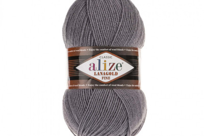 Пряжа Alize Lanagold Fine (Ланаголд Файн) 348 железно-серый