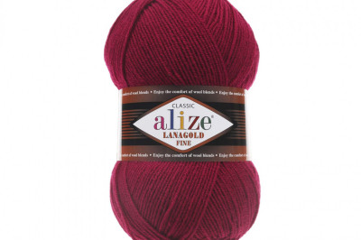 Пряжа Alize Lanagold Fine (Ланаголд Файн) 390 вышня