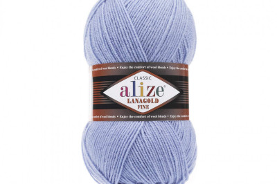 Пряжа Alize Lanagold Fine (Ланаголд Файн) 40 голубой