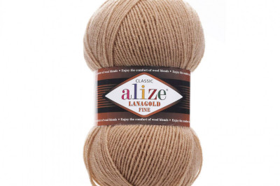 Пряжа Alize Lanagold Fine (Ланаголд Файн) 466 темно-бежевый