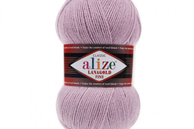 Пряжа Alize Lanagold Fine (Ланаголд Файн) 505 пепельно-сиреневый