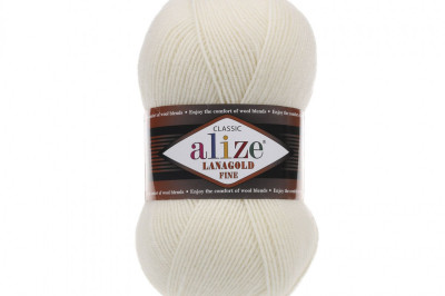 Пряжа Alize Lanagold Fine (Ланаголд Файн) 62 молочный