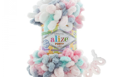 Пряжа Alize Puffy Color (Ализе Пуфи колор) 6529