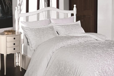 Постельное белье семейное COTTON SATIN Sweta Beyaz