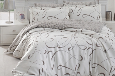 Постельное белье  евро COTTON SATIN Calisto Krem
