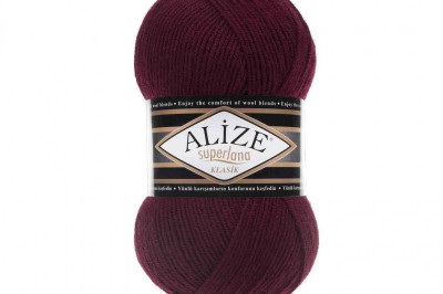 Пряжа Alize Superlana Klasik ( Суперлана класик ) 57 бордовый