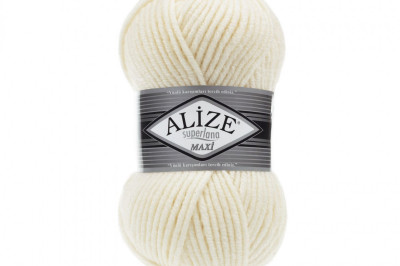 Пряжа Alize Superlana Maxi ( Суперлана Макси) 01 крем