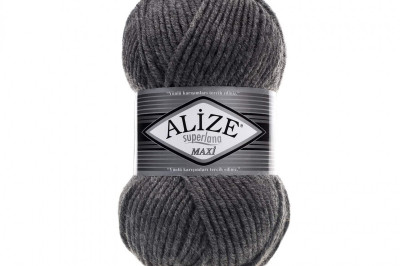 Пряжа Alize Superlana Maxi ( Суперлана Макси) 182 средне-серый меландж
