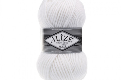 Пряжа Alize Superlana Maxi ( Суперлана Макси) 55 белый