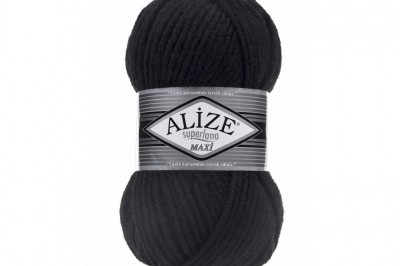 Пряжа Alize Superlana Maxi ( Суперлана Макси) 60 черный